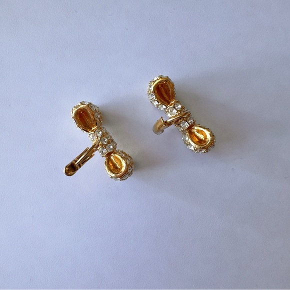 Kate Spade Sparkling Bow Earrings, Gold and Rhinestone Earrings - Picture 6 of 6